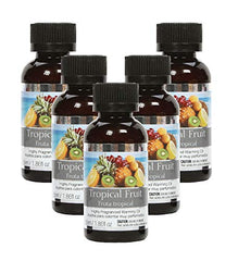 Hosley Tropical Fruit Warming Oils box of five 55 ml bottles for refreshing home fragrance and mood enhancement.