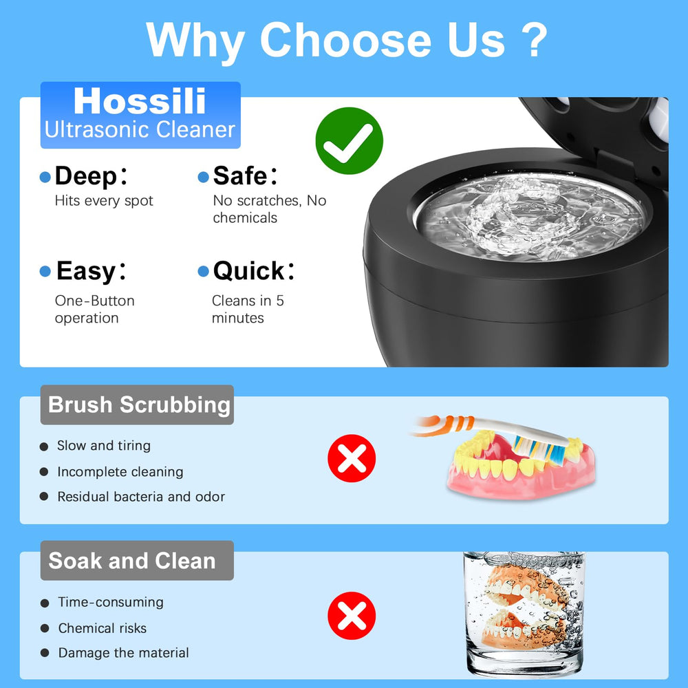 Use case: dentures, aligners and mouth guards being cleaned