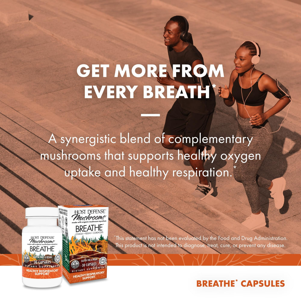 Two bottles of Host Defense Breathe Capsules side by side