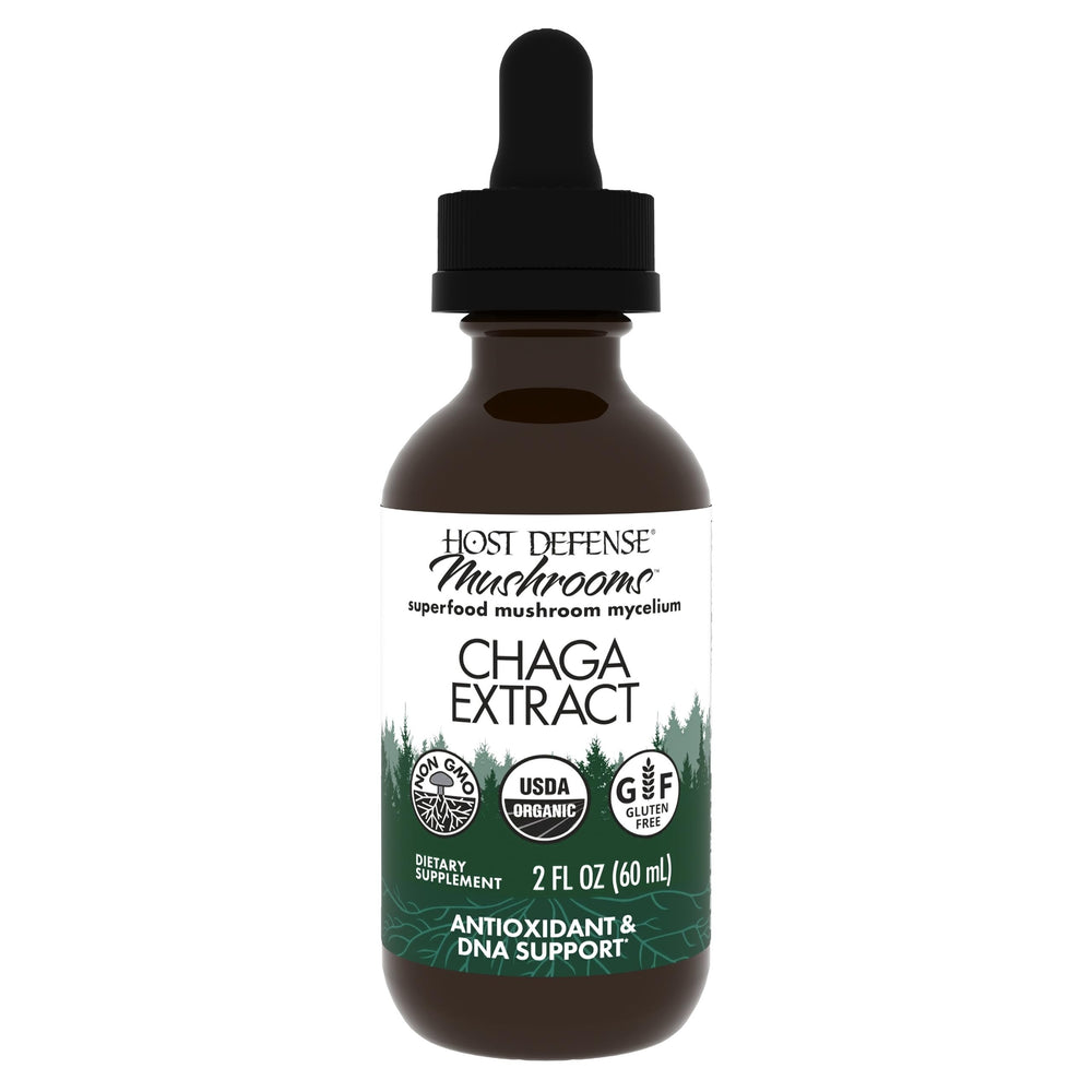 Bottle and dropper for Host Defense Chaga Extract
