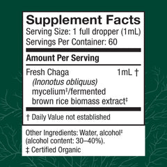 Chaga extract bottle label