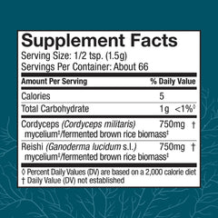 Close-up of CordyChi Powder jar and label