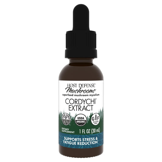 Bottle front view of Host Defense CordyChi Extract