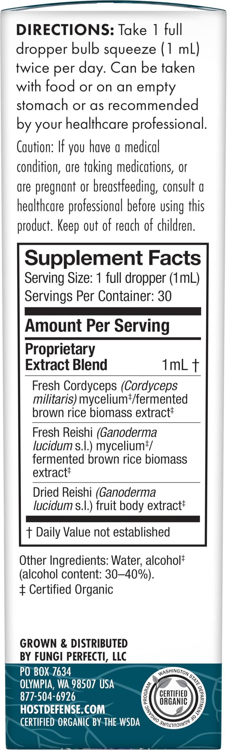 Product made in the USA with organic mushroom mycelium