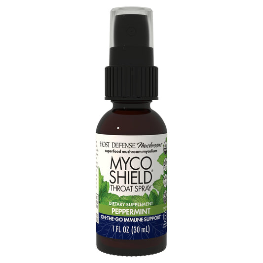 Host Defense MycoShield Throat Spray bottle – front view