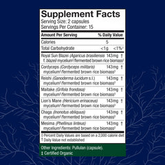 Capsules of Stamets 7-7 mushroom supplement
