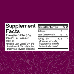 Close-up of turkey tail powder in a measuring scoop