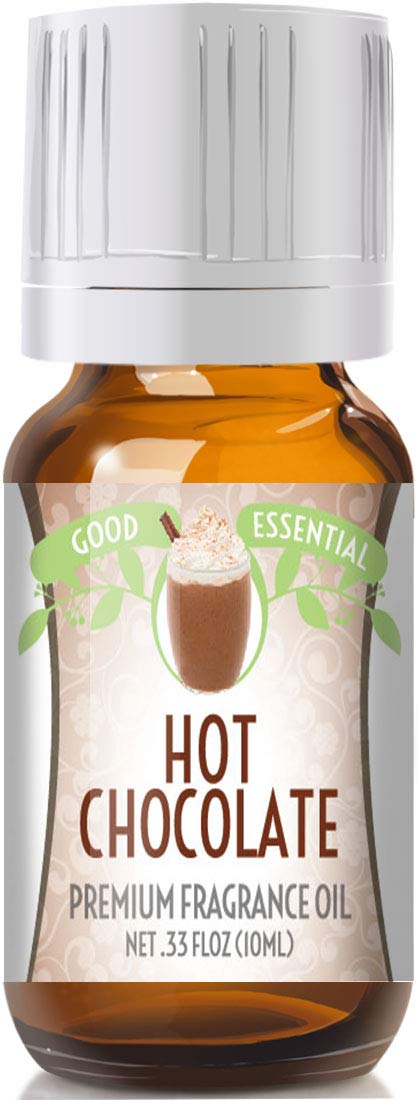 10ml amber glass bottle of hot chocolate fragrance oil with euro-style dropper