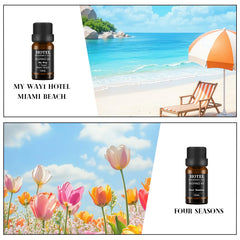Assorted fragrance bottles inspired by Seaside hotel scents