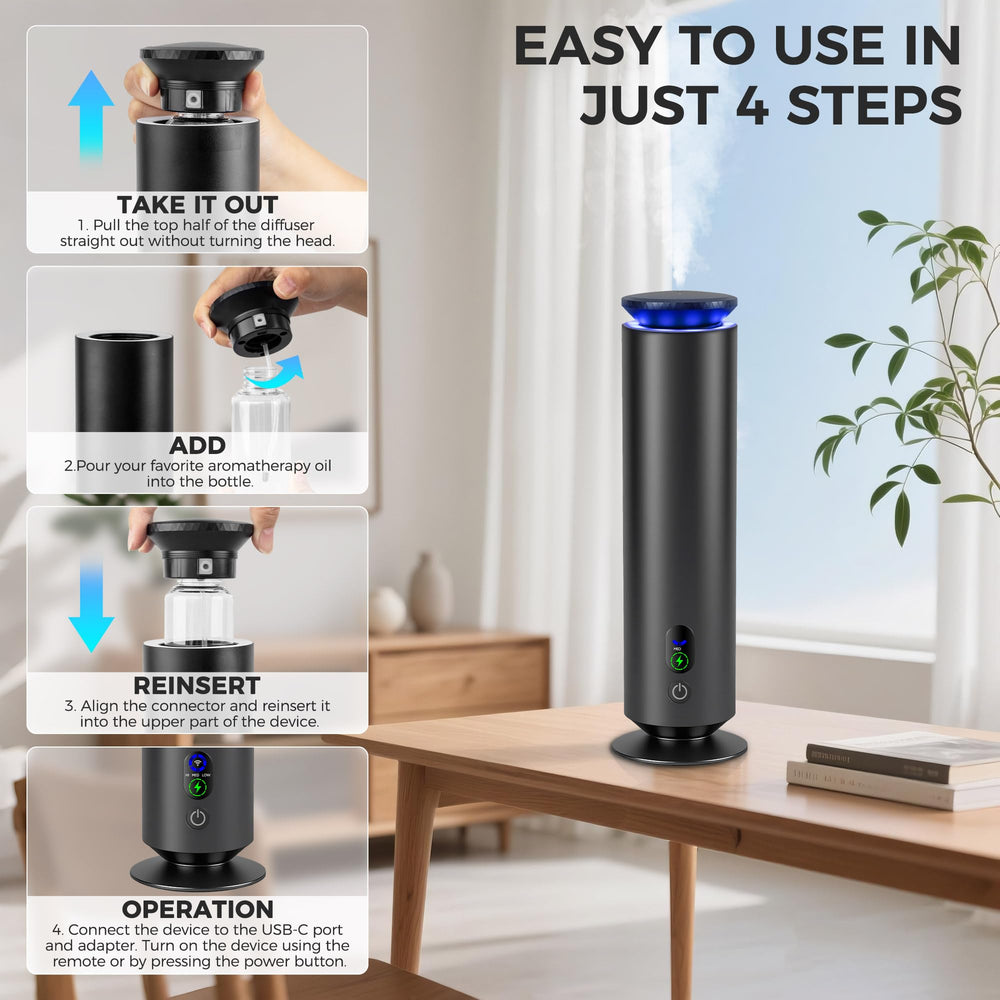 Diffuser displaying seven ambient LED light settings
