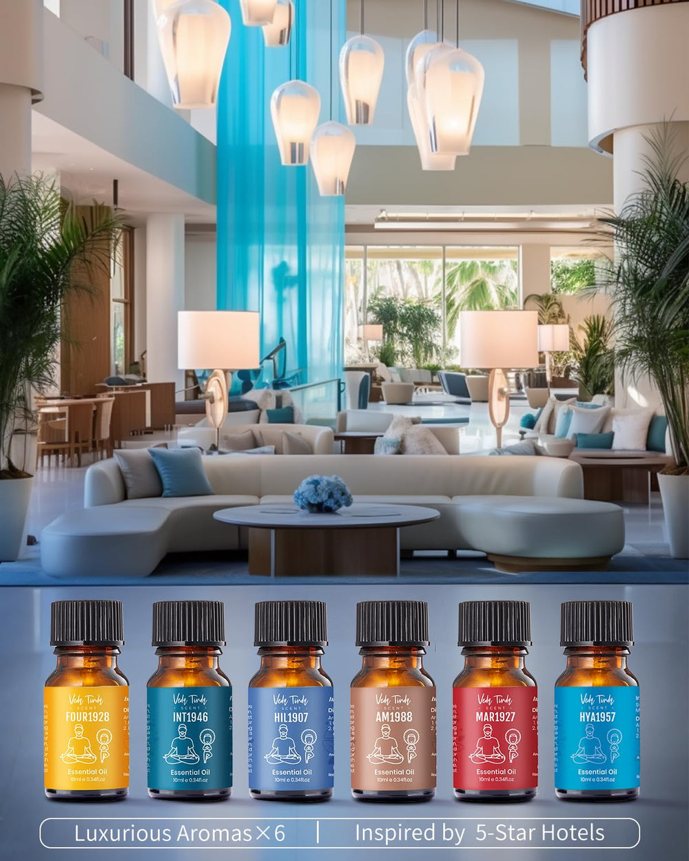 Assorted hotel-inspired fragrance oils for diffusers