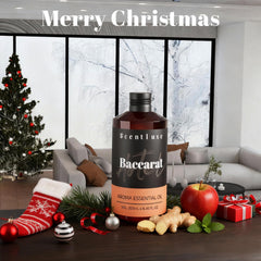 Back view of Baccarat Diffuser Oil bottle showing label and ingredients