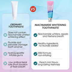 Four tubes of Hotluck Niacinamide whitening toothpaste mint peach variant
