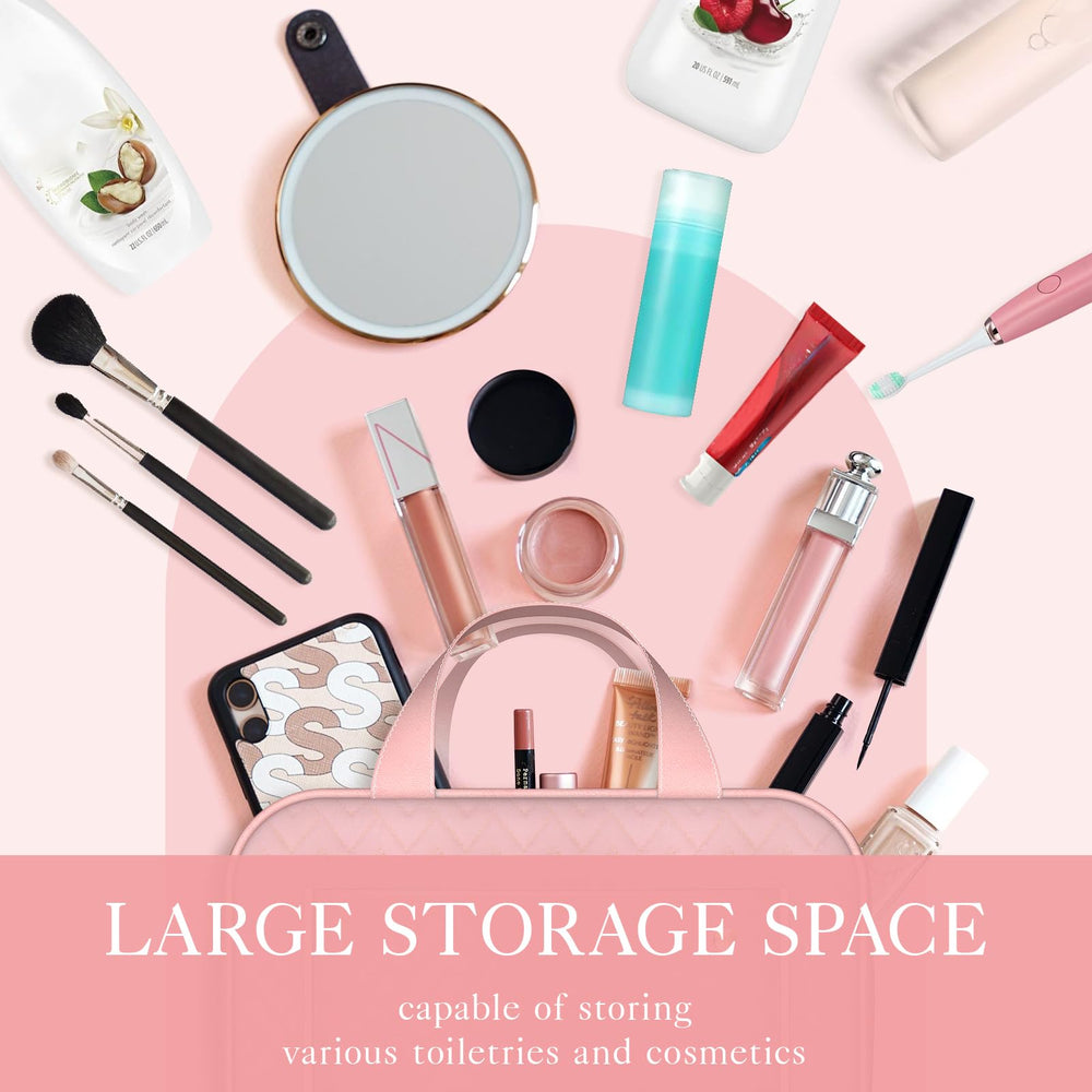 HOTOR pink bag open reveals multiple compartments for quick access to essentials