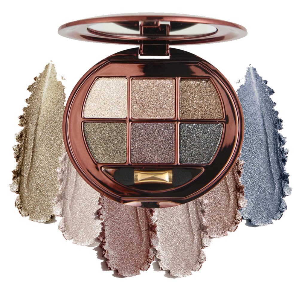 Houksouml 6-color shimmer eyeshadow palette for versatile daily looks.