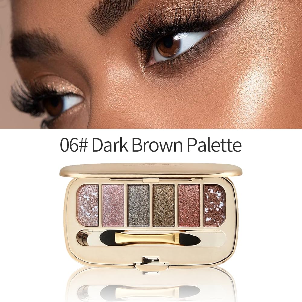 Houksouml Glitter Eyeshadow Palette waterproof wear all day.