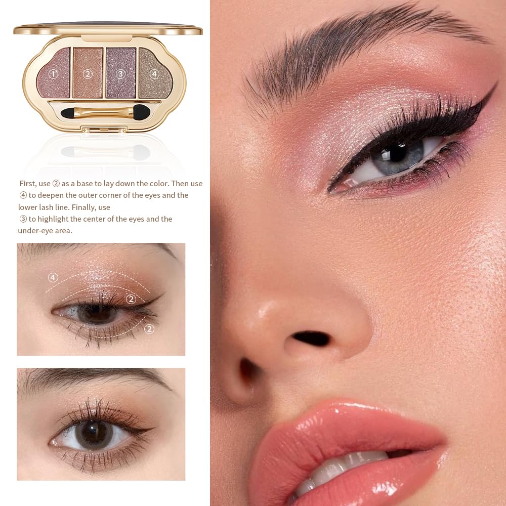 Houksouml Nude Eyeshadow Palette offers long-wear with no fallout