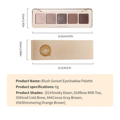 Houksouml 5-color palette ideal for travel-friendly eye makeup on the go.