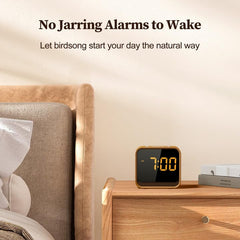 Housbay birdsong wake-up sound visualizes gentle morning cue for a peaceful rise.