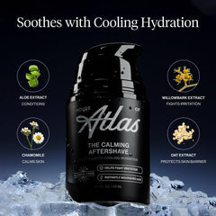 House of Atlas Calming Aftershave notes of fig, leather, black tea, and vetiver for a refined grooming ritual.
