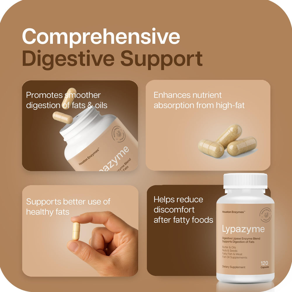 Lypazyme aiding digestion of high-fat meals