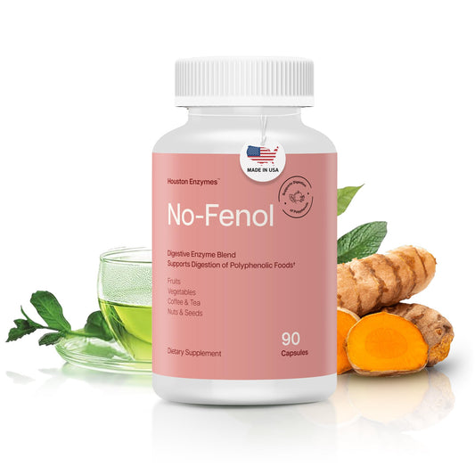 Front view of Houston Enzymes No-Fenol bottle