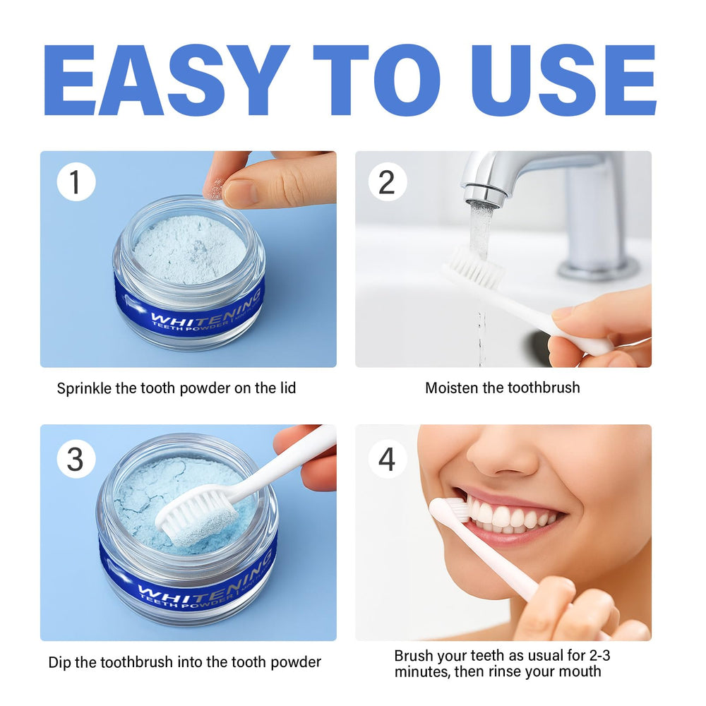 Step-by-step use of the whitening powder
