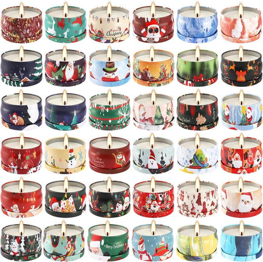 Howemon 36-pack Christmas scented candles set - assorted fragrances