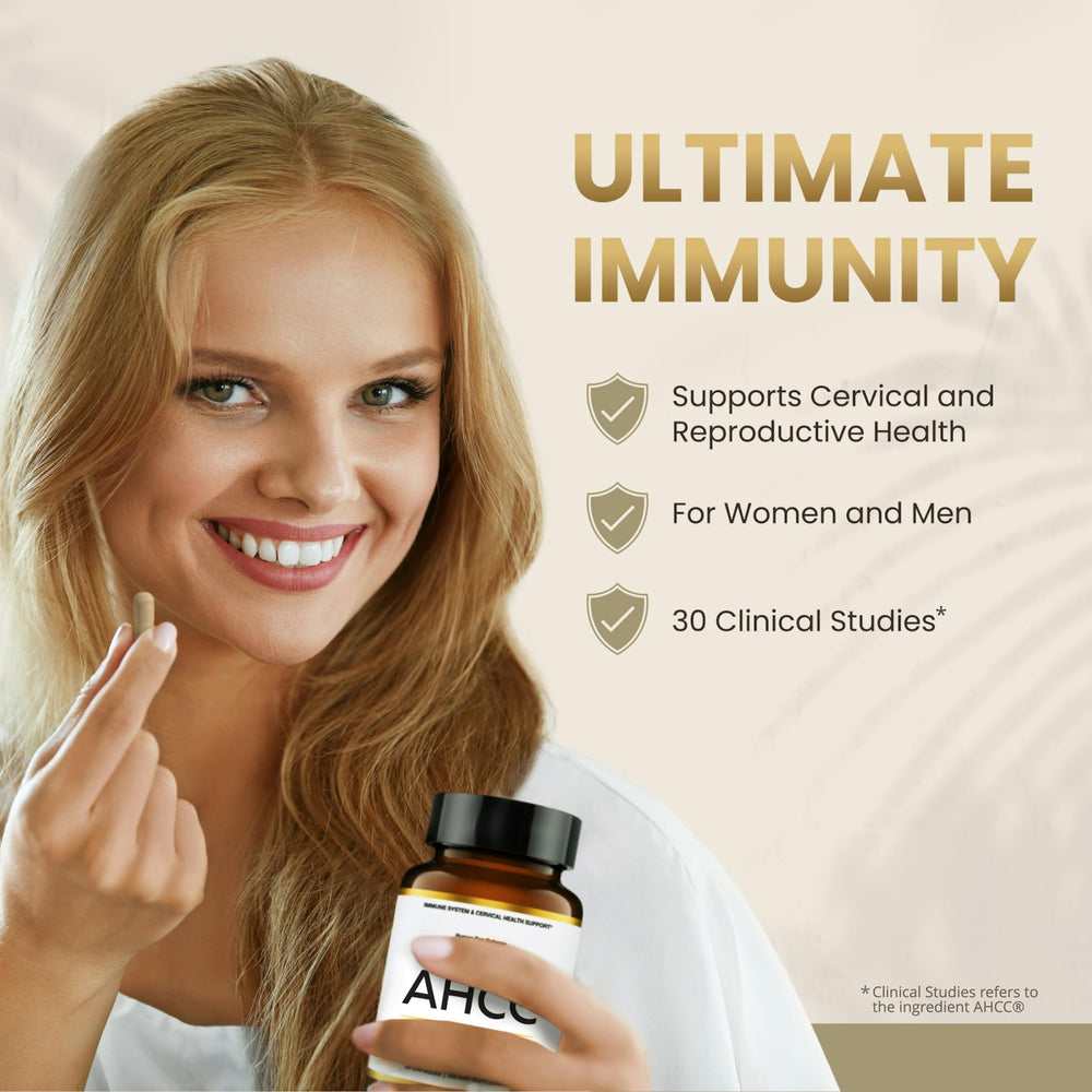 HPD Rx Premium AHCC and Shiitake capsules for easy daily wellness support