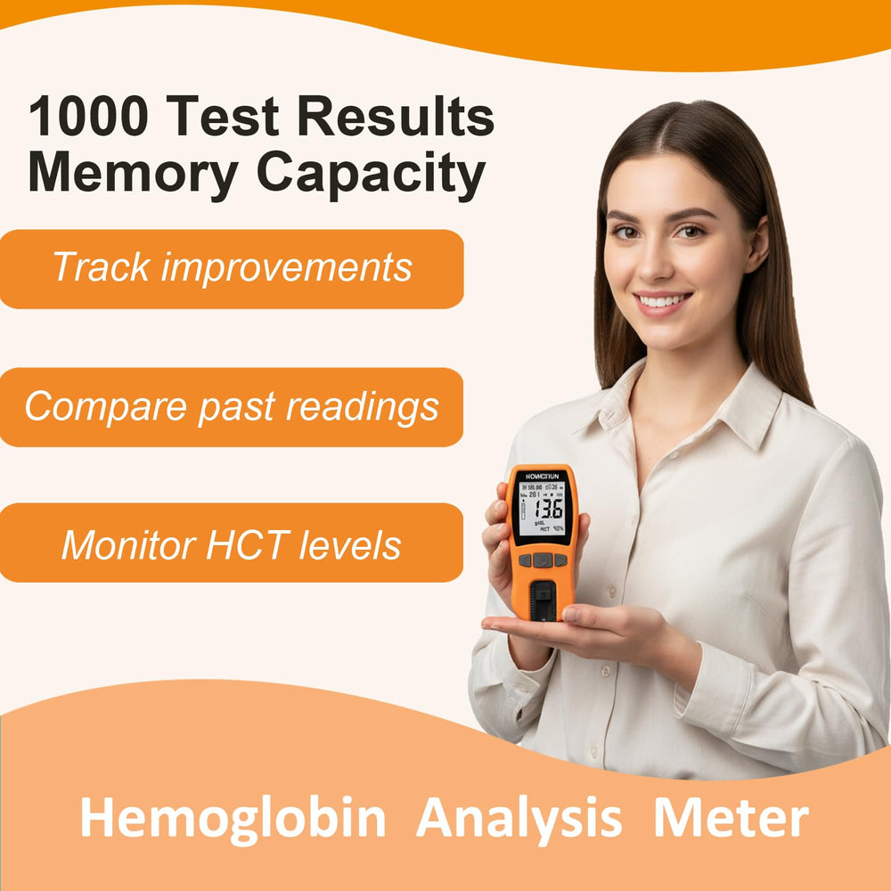 Test strips for hemoglobin testing used with the device.