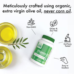 Product label highlighting 3rd party testing and Non-GMO USP grade