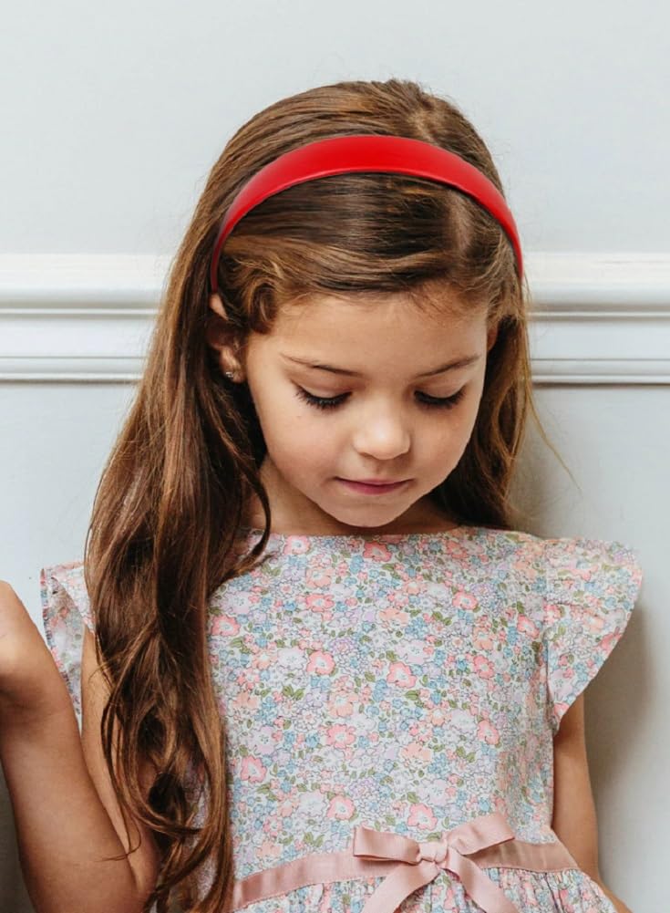 Durable plastic hard Huachi headband in red for daily use.
