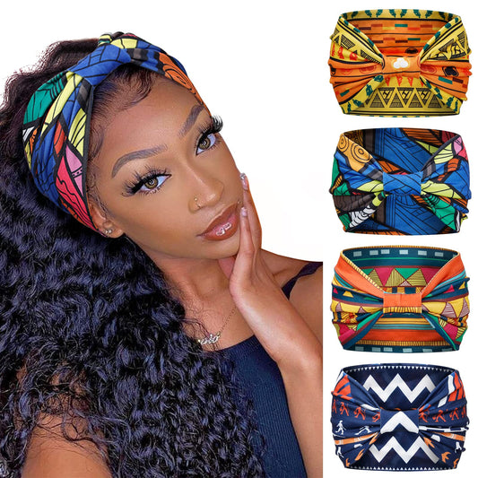 Huachi wide headbands boho print design for all-day comfort.