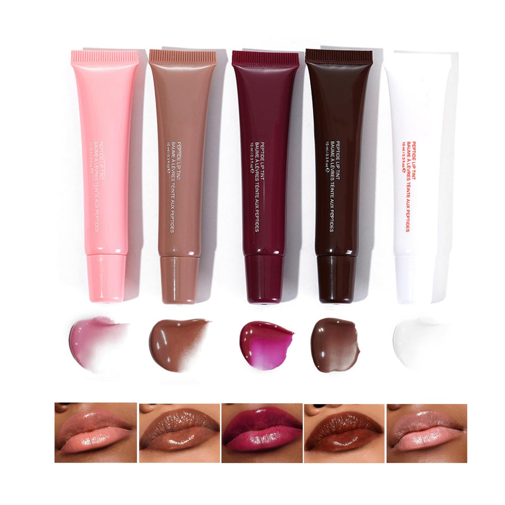 HUDABABY 5 Colors Mirror Lip Glaze collection shows versatile shades.