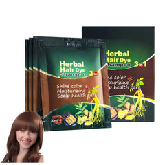 HUDABABY Coffee Dye Shampoo travel packaging showing easy on-the-go gray coverage.