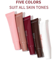 HUDABABY Lip Glaze Rose close-up, hydrating shine enhances natural lips.