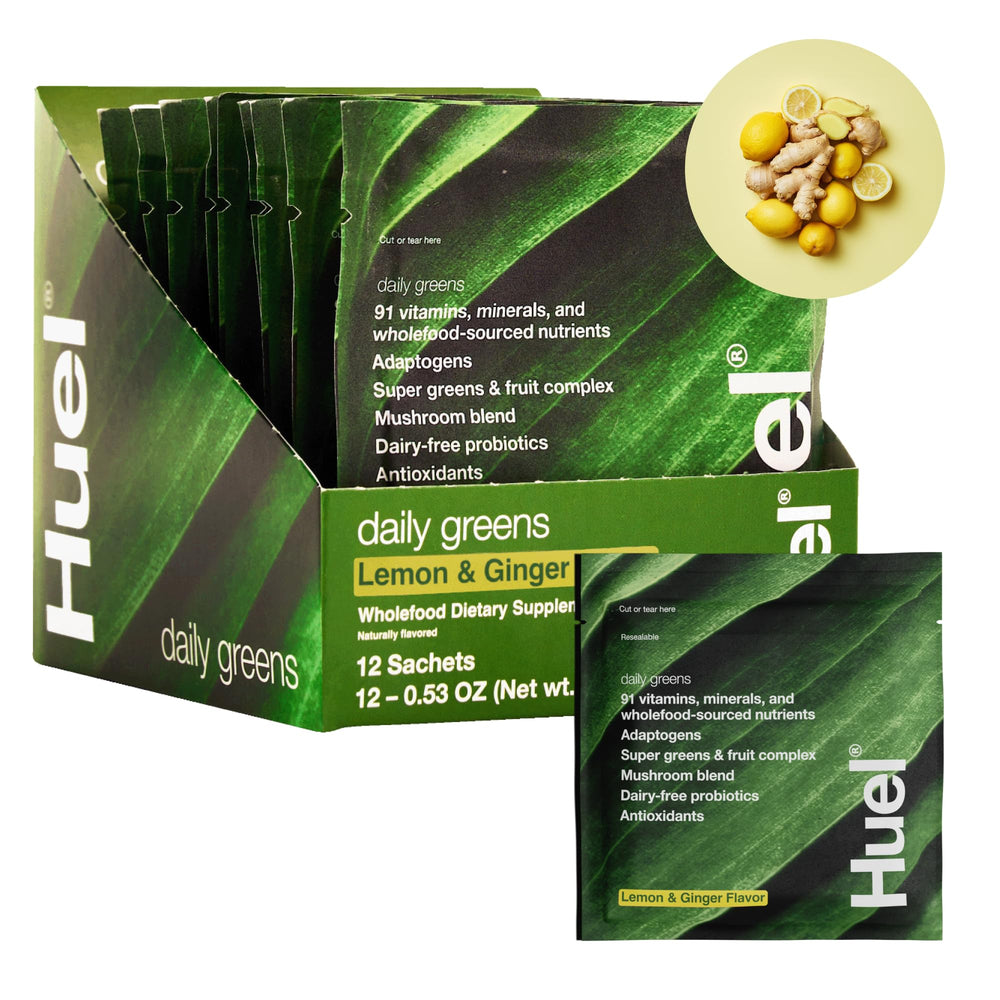 Hero image of Huel Daily Greens Lemon & Ginger 12-pack