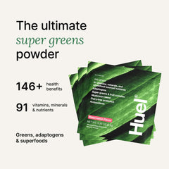 Back view with nutrition information for Huel Daily Greens Watermelon 12-pack