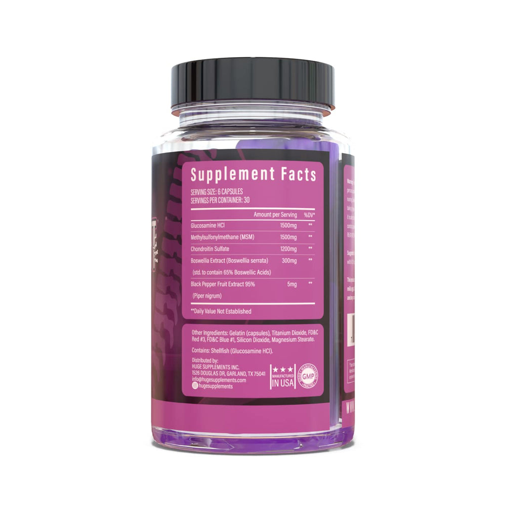 Joint support capsules with ingredients arranged for display