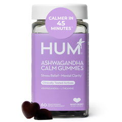HUM Calm Ashwagandha Gummies berry bottle with 60 gummies