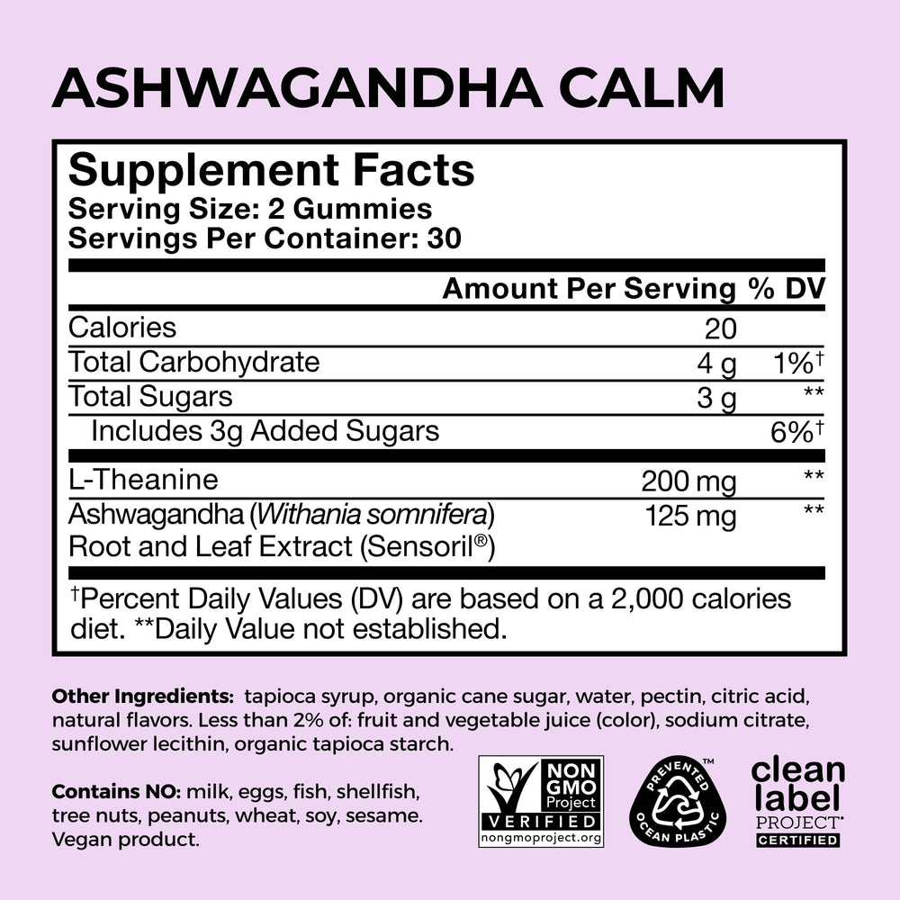 Close-up of mixed berry flavored HUM Calm Ashwagandha gummy