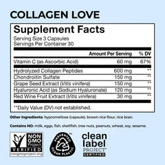 Hyaluronic acid and vitamin C components of the HUM Collagen Love Skin supplement