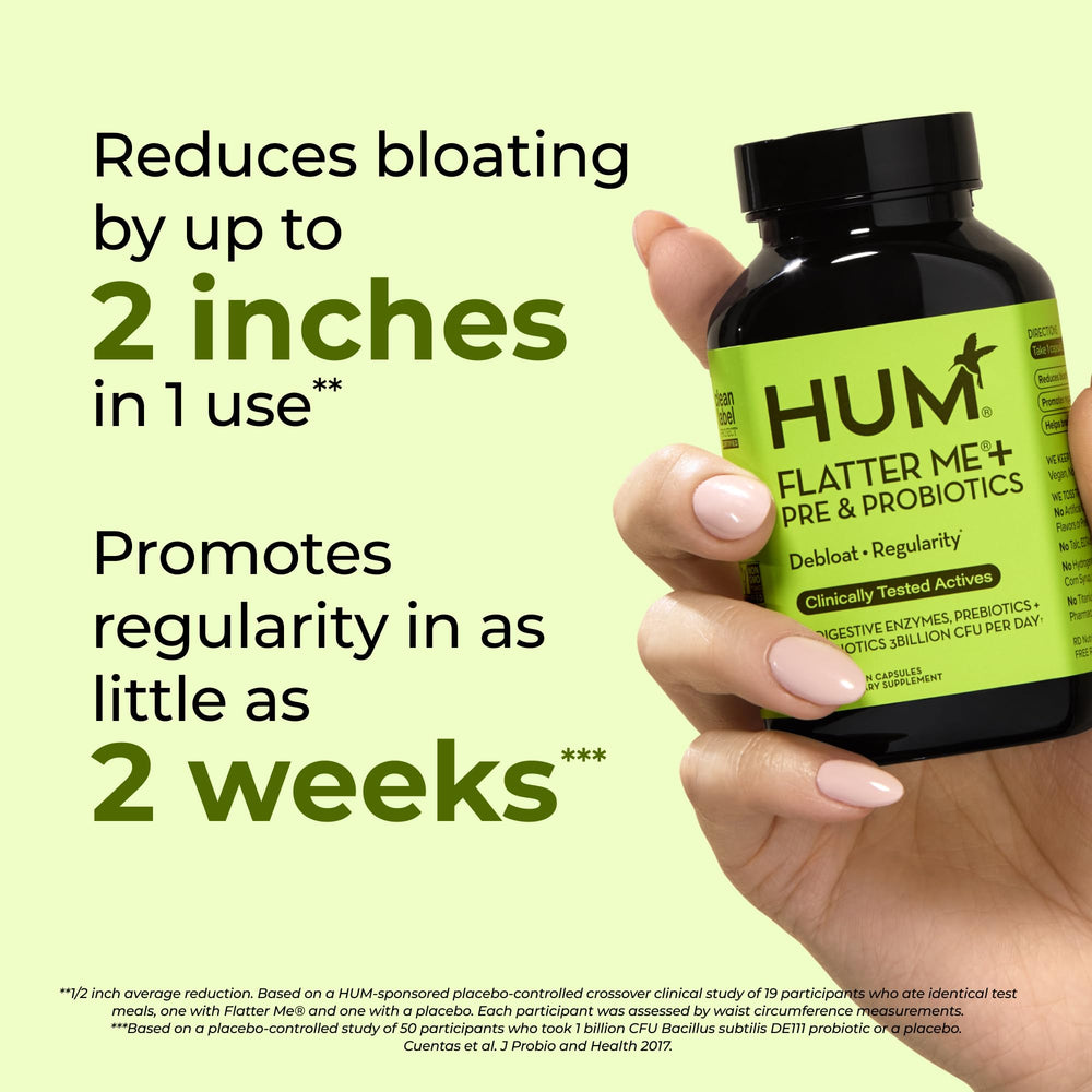 HUM Flatter Me packaging with bottle