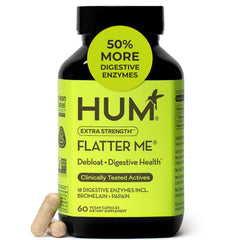 HUM Flatter Me Extra Strength Digestive Enzymes bottle with 60 capsules