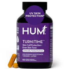 HUM Turn Back Time Turmeric supplement bottle with label