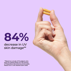 Close-up of Turn Back Time Turmeric capsules