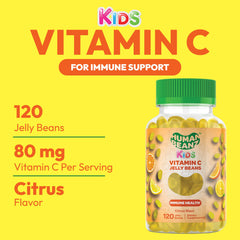 Close-up of Vitamin C Jelly Beans texture in Citrus Blast flavor
