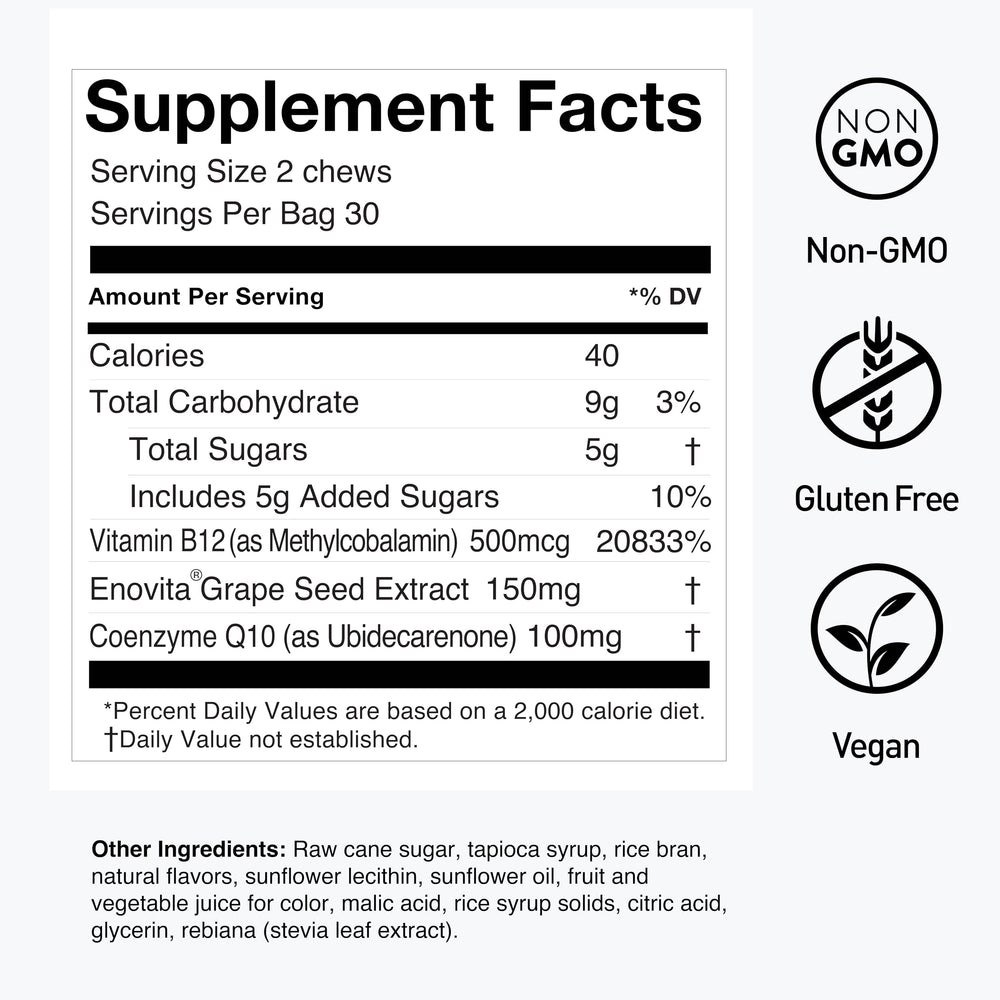 Side view showing 60 count on the HumanN SuperGrapes Chews bottle