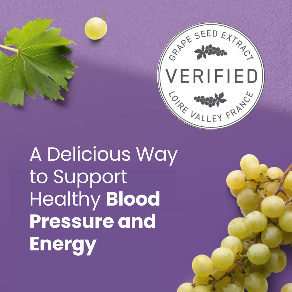 Nutrition facts label for SuperGrapes Chews