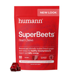 Humann SuperBeets Heart Chews bottle front view for everyday circulation support